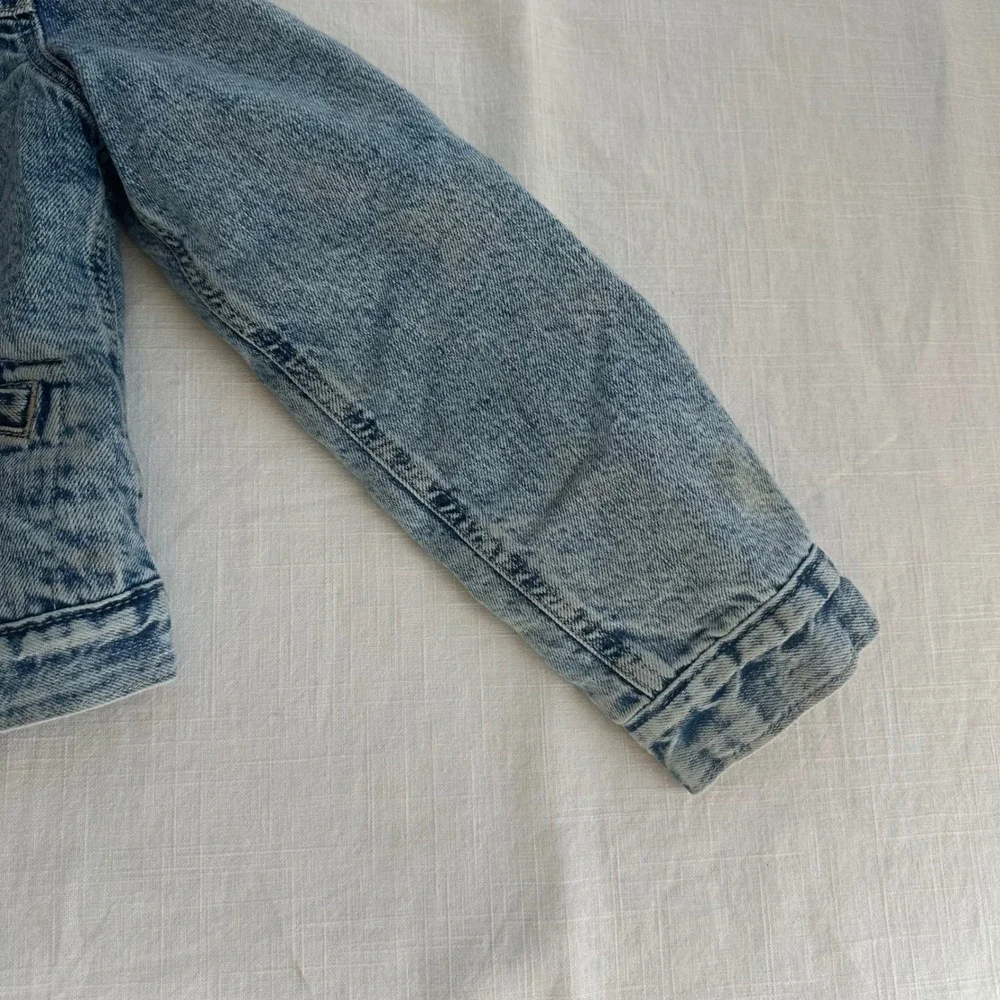 Gap Kids Sherpa Lined‎ Denim Icon Jacket Light Wash Blue Size L 10-11 413974-00